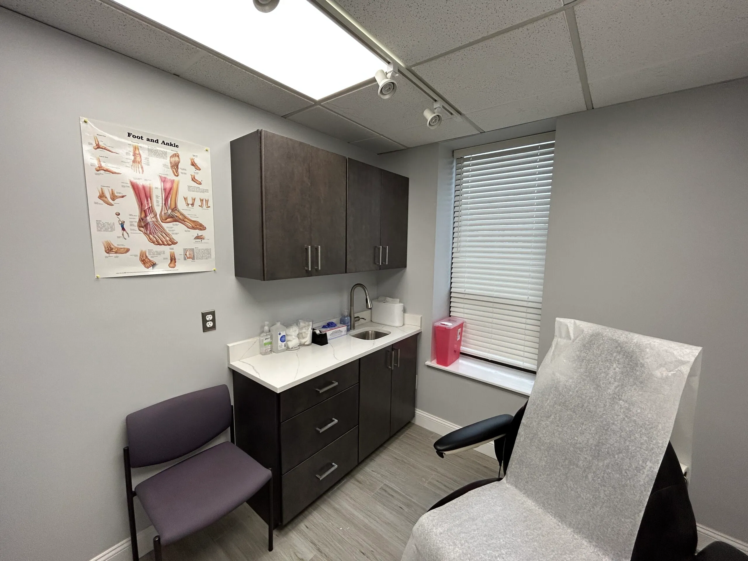An exam room set up for a skin check